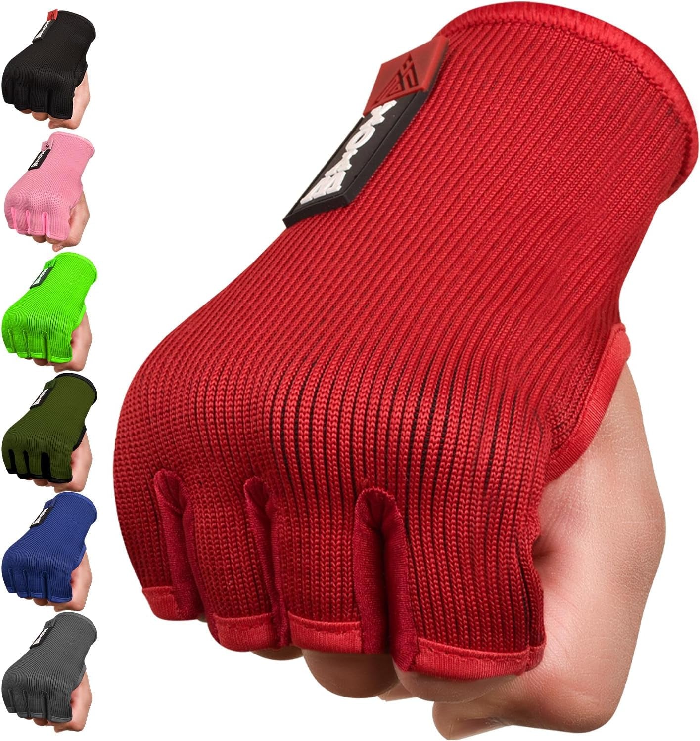 Boxing Hand Wraps Inner Gloves Men Women, Half Finger under Mitts with Elasticated Bandages for Fist Protection, Ideal for Muay Thai, Kickboxing, MMA, and Martial Arts, Perfect for Training