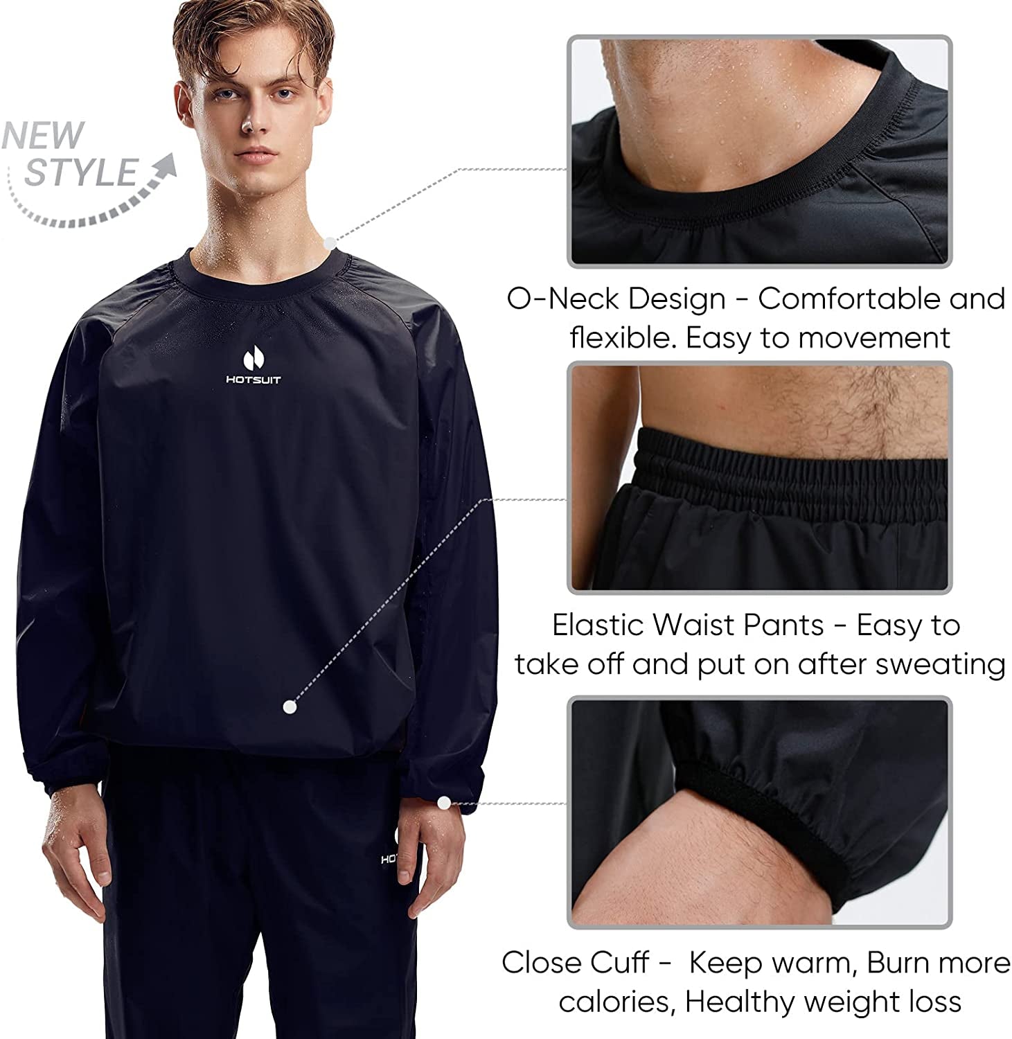 Sauna Suit Men anti Rip Sweat Suits Gym Boxing Workout Jackets