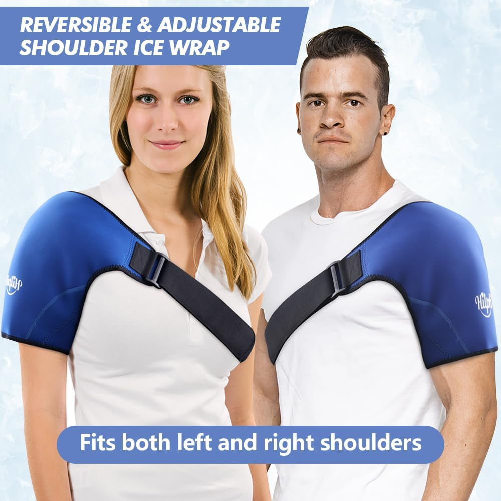 Shoulder Ice Pack Wrap, Rotating Cuff Cold Therapy, Reusable Ice Pack Hot and Cold Shoulder Brace for Tendonitis, Shoulder Pain Relief, Post-Operative Shoulder Recovery