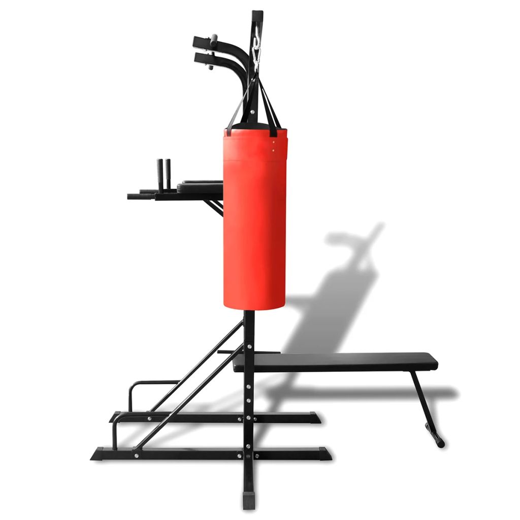 vidaXL Power Tower with Sit-up Bench and Boxing Bag-2