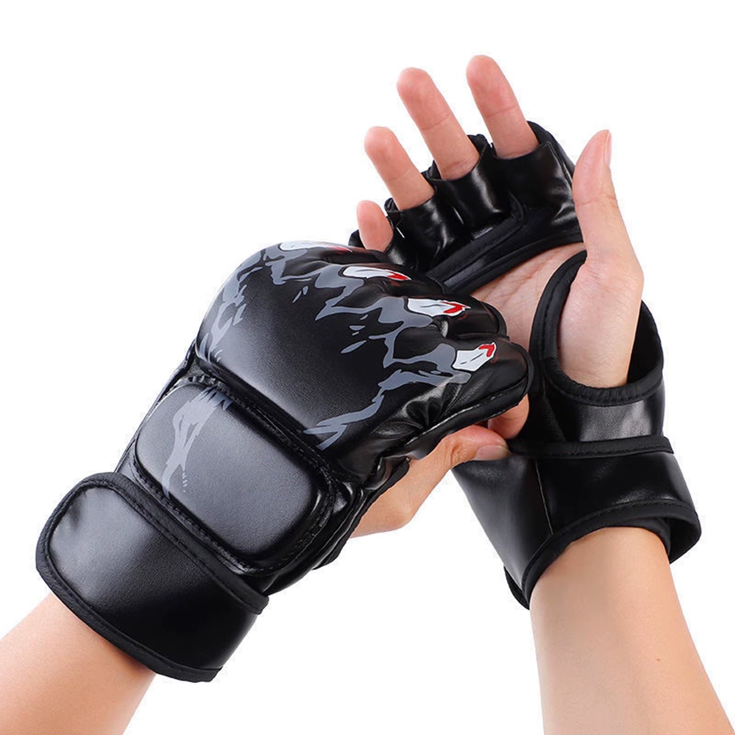 MMA Half Finger Gloves Portable Kickboxing Gloves Breathable Punch Protective Gear for Men Women Adult Grappling Accessories