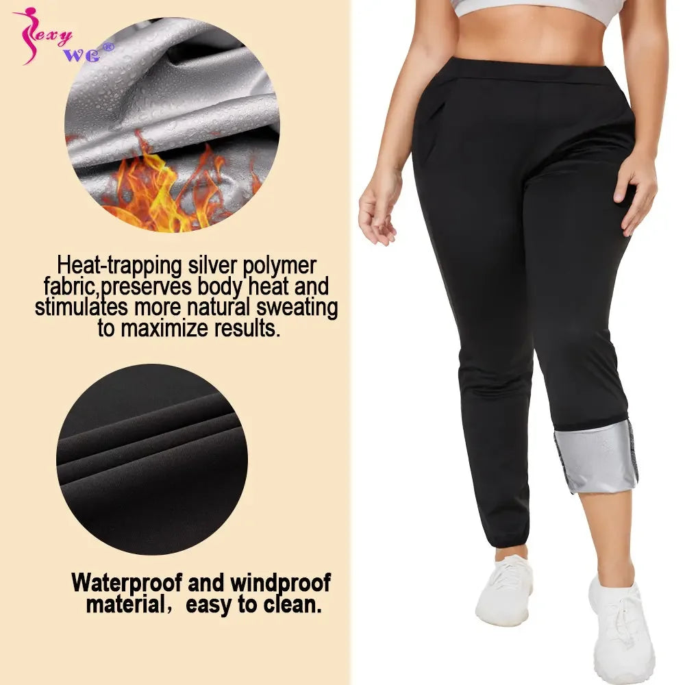 SEXYWG Women Sauna Suit for Weight Loss Sweat Top Pants Fitness Jacket Leggings Thermo Long Sleeves Trousers Body Shaper Gym